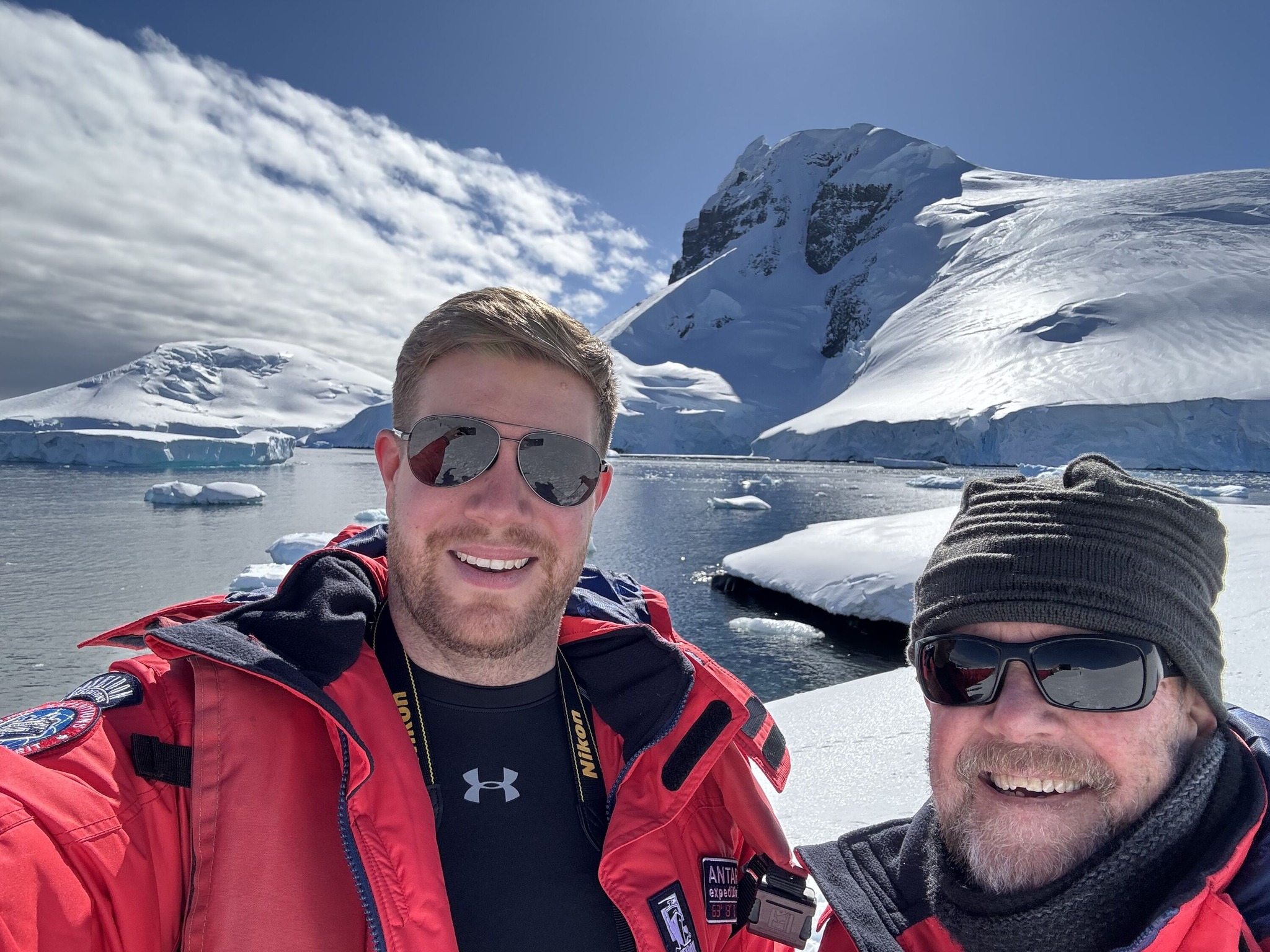 Charlie and dad enjoying another glorious day on the ice