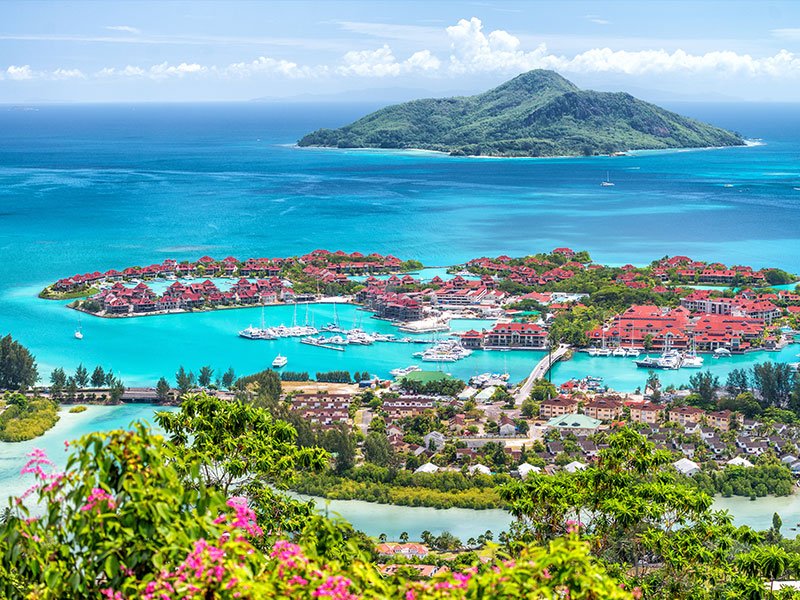 Lookout onto Iden island, Seychelles