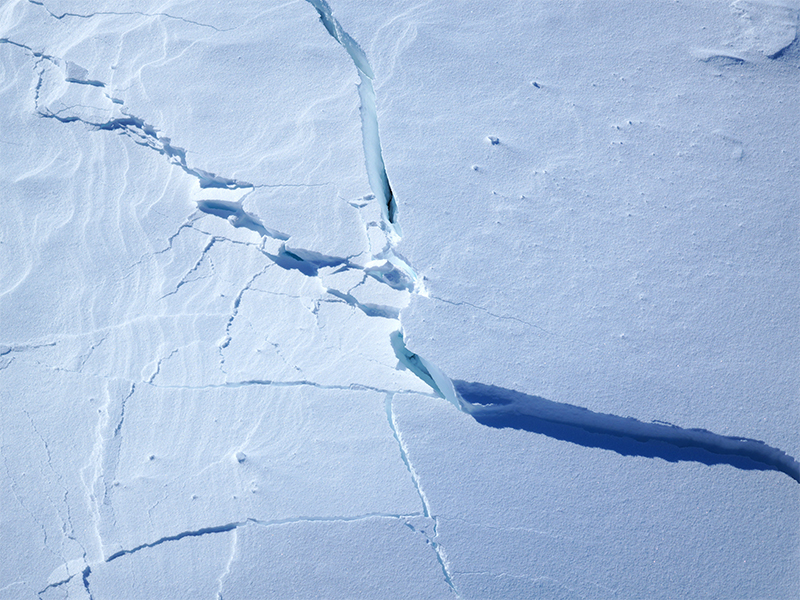 Lucy's photo of cracks in the ice pack